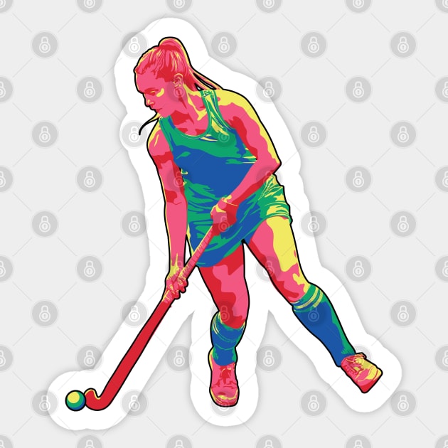 Field Hockey Player: Vibrant Sticker by ziafrazier